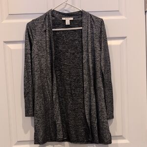 Metallic Open Front Cardigan